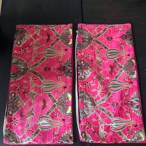 Pillow covers- one side flowers, one side pink
